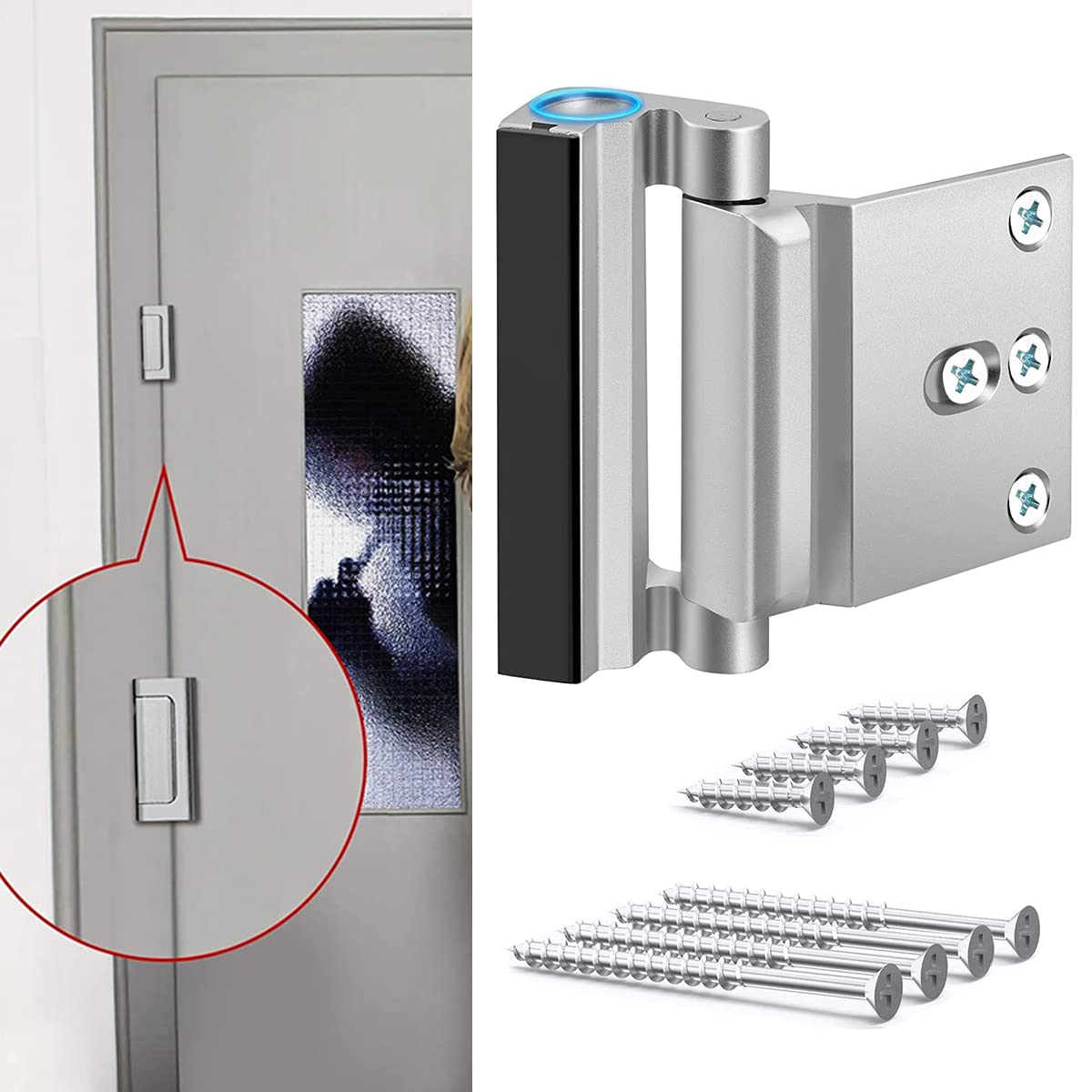 HASTHIP Home Security Door Lock, Childproof Door Lock Defender, Upgraded Childproof Safety Door Lock Latch with 4 Screws Inside Stopper, Add High Security to Prevent Home Unauthorized Entry HASTHIP Home Security Door Lock, Childproof Door Lock Defender, Upgraded Childproof Safety Door Lock Latch with 4 Screws Inside Stopper, Add High Security to Prevent Home Unauthorized Entry